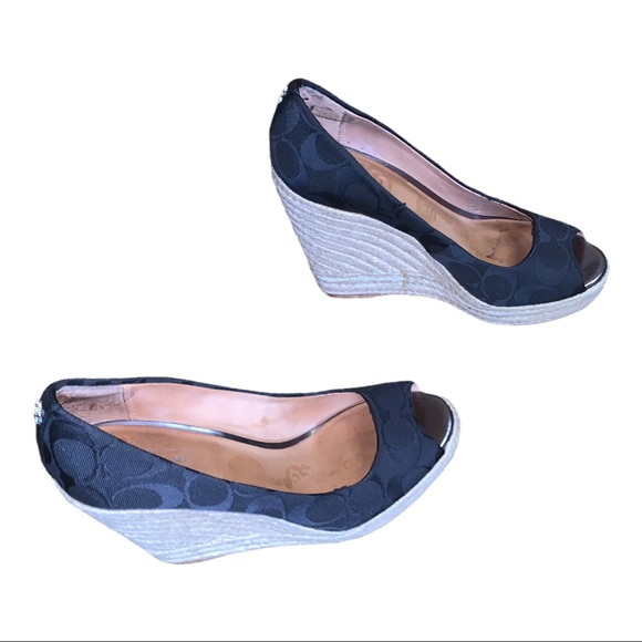 Coach Monogram Black Y2K  Wedge Heels, Size 7B - Picture 16 of 16